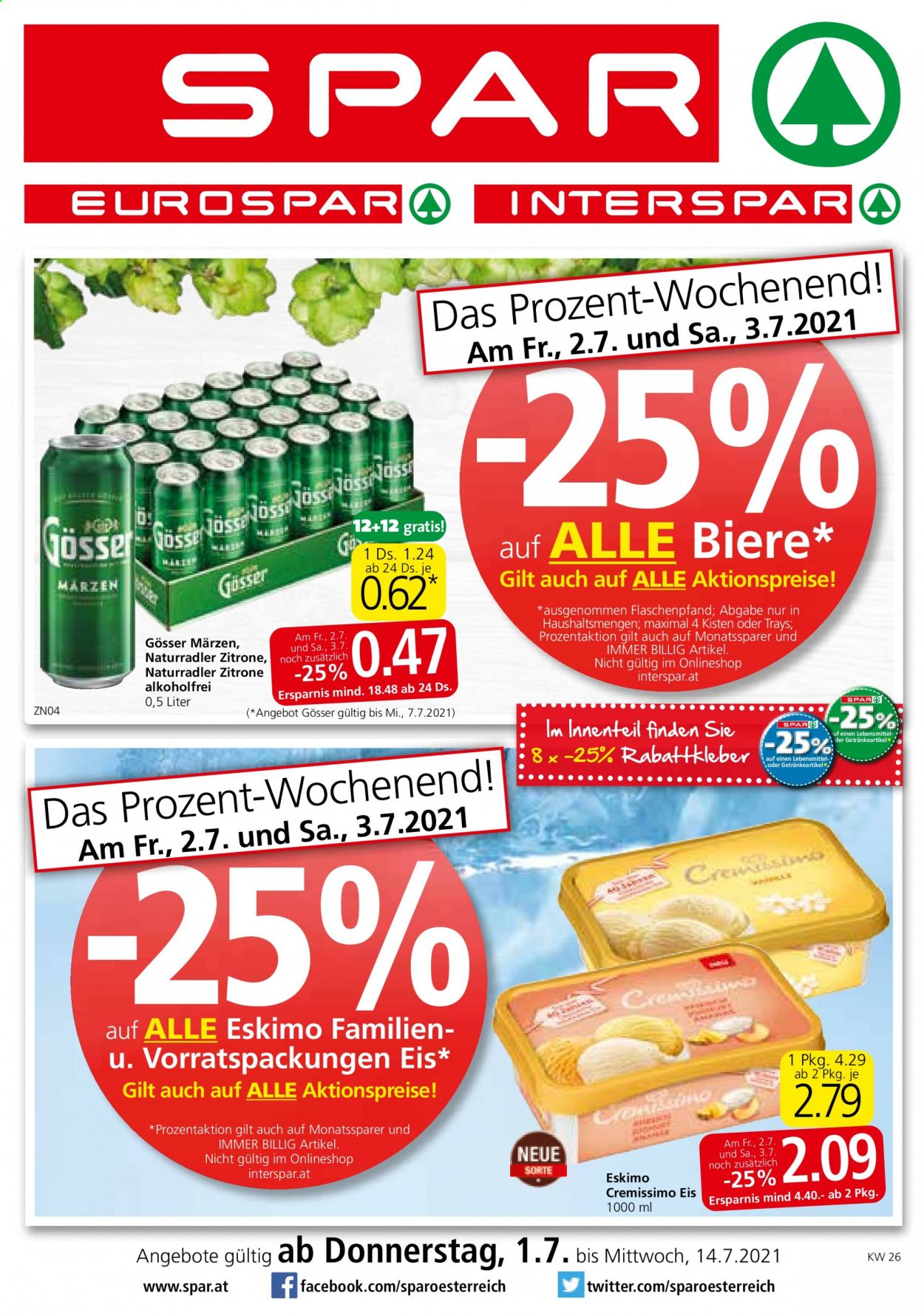 Angebote INTERSPAR - 1.7.2021 - 14.7.2021. Seite 1