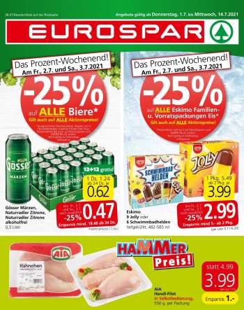 Angebote EUROSPAR - 1.7.2021 - 14.7.2021.