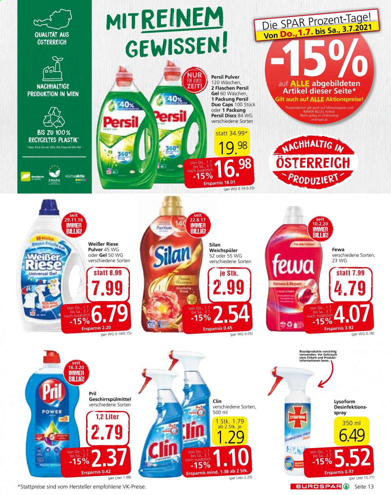 Angebote EUROSPAR - 1.7.2021 - 14.7.2021. Seite 13