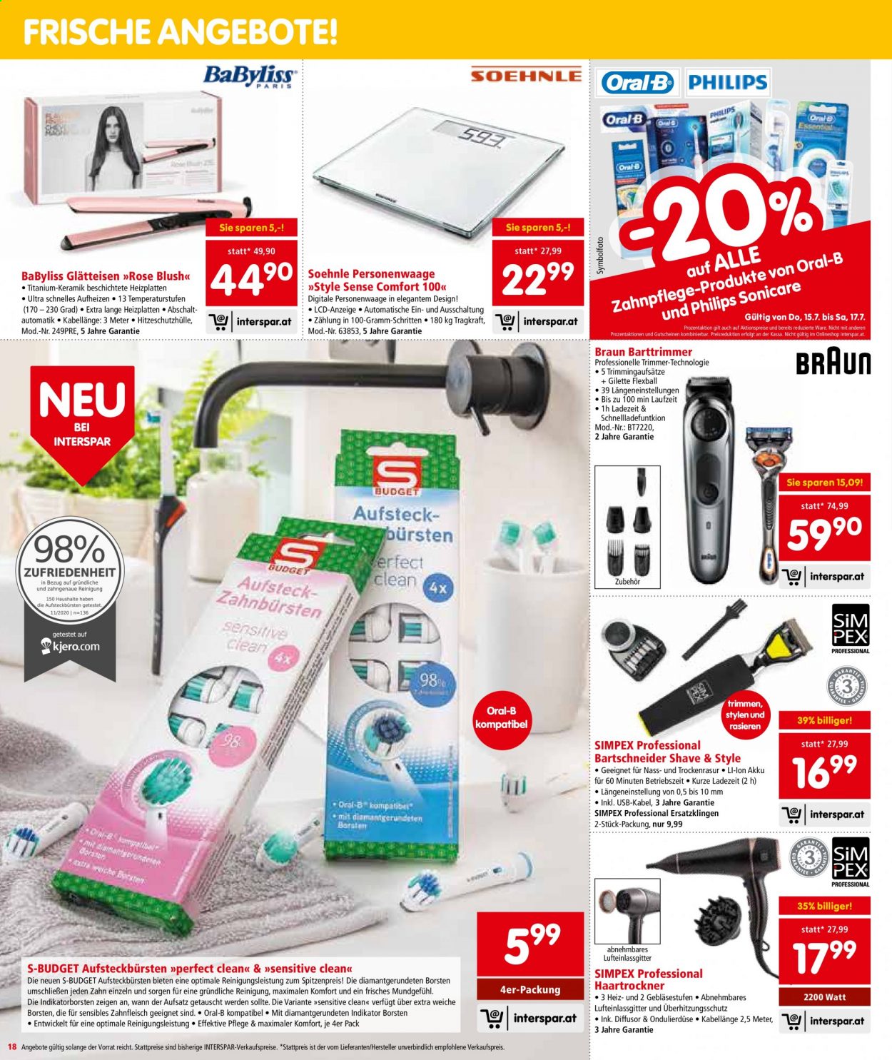Angebote INTERSPAR - 15.7.2021 - 28.7.2021. Seite 18