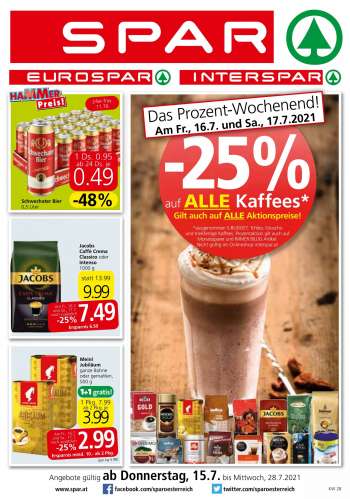 Angebote SPAR - 15.7.2021 - 28.7.2021.