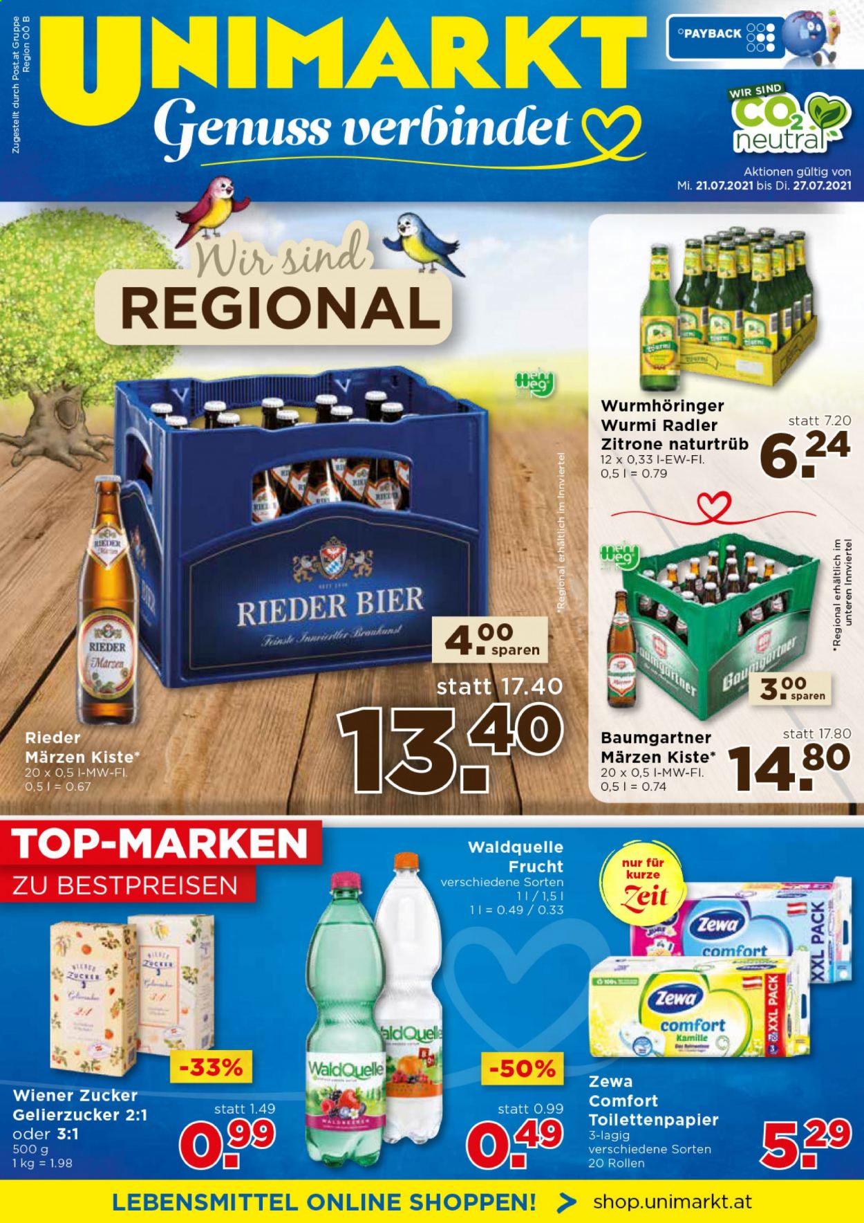 Angebote UNIMARKT - 21.7.2021 - 27.7.2021. Seite 1