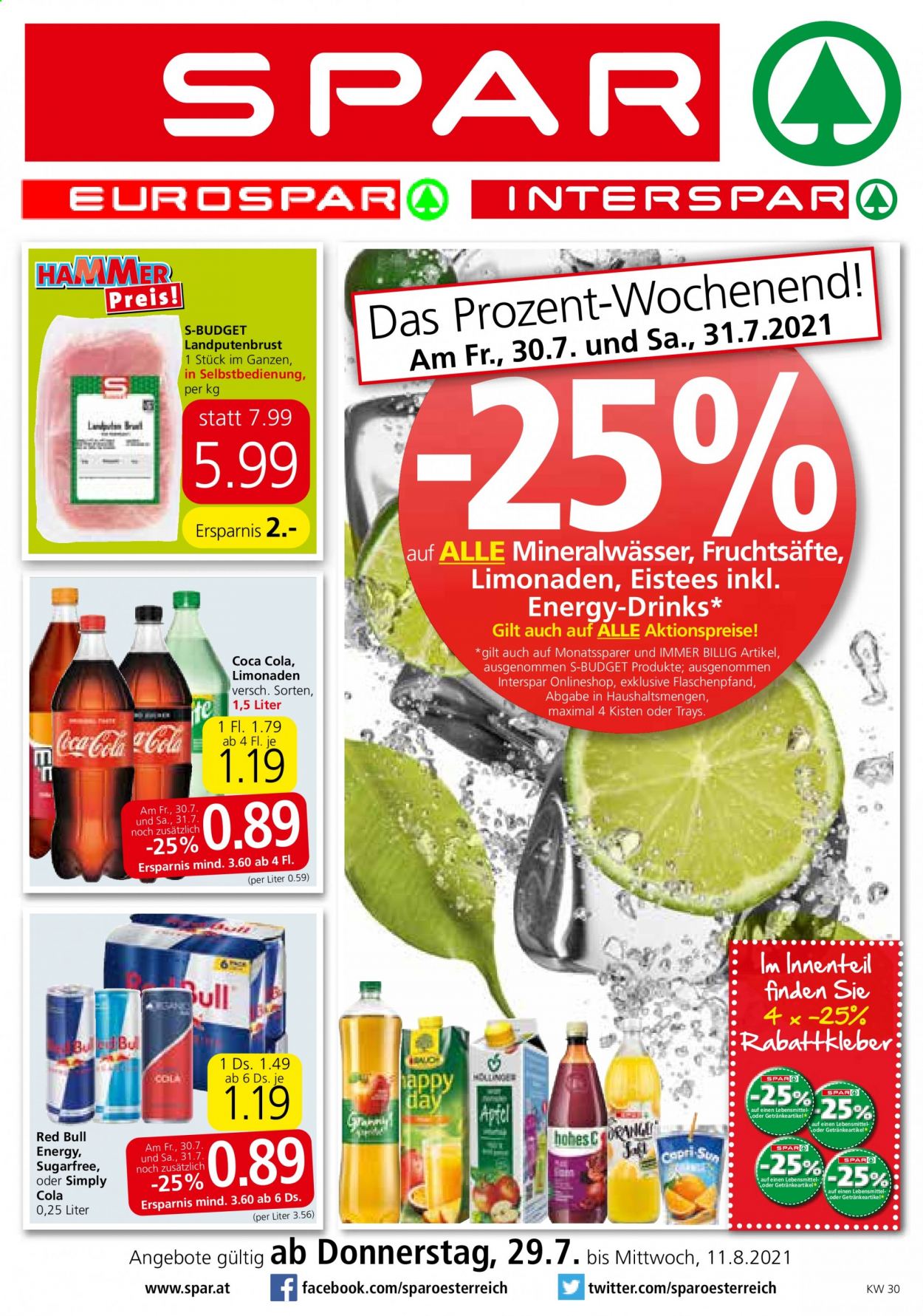 Angebote INTERSPAR - 29.7.2021 - 11.8.2021. Seite 1