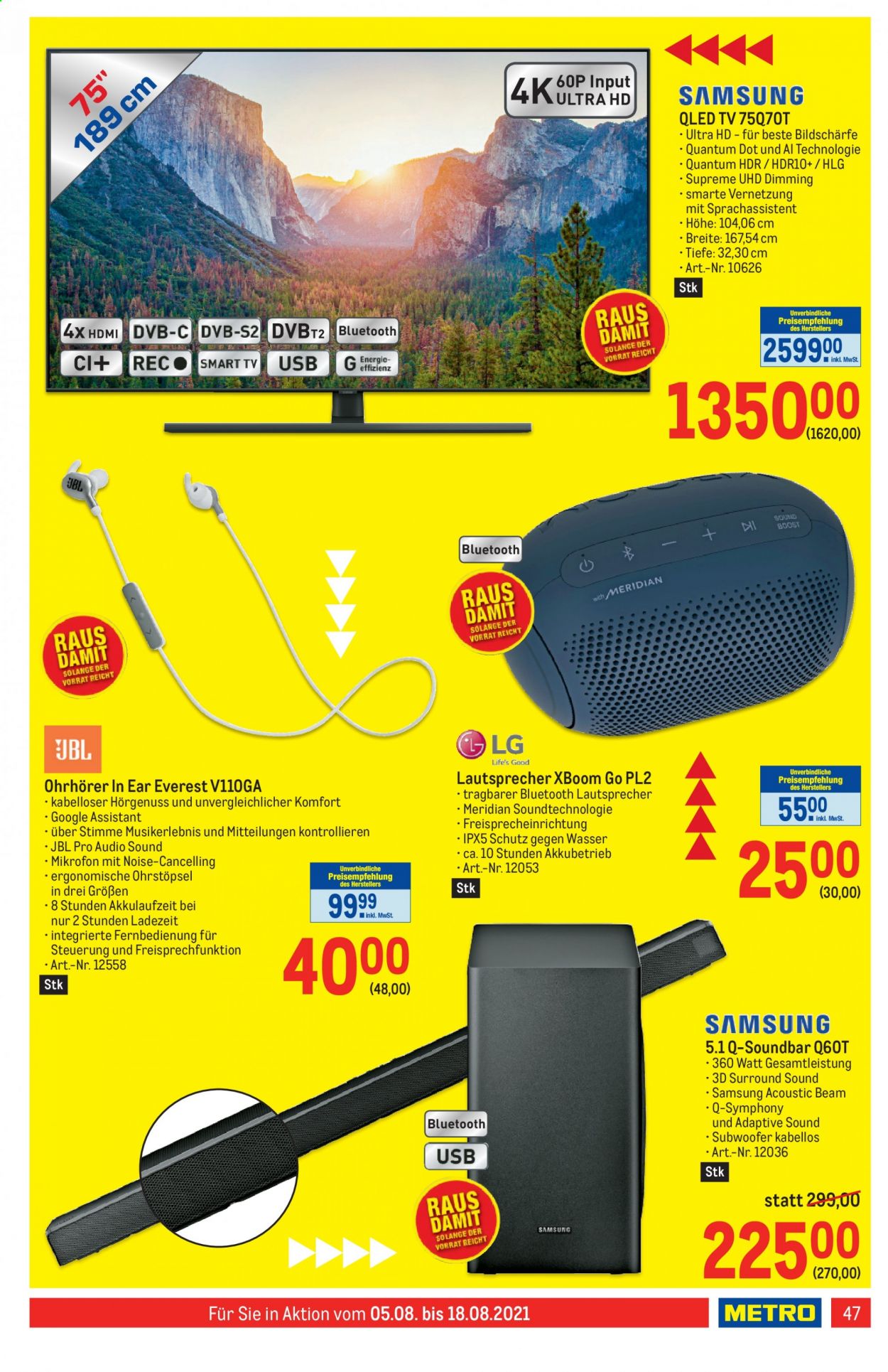 Angebote Metro - 5.8.2021 - 18.8.2021. Seite 47