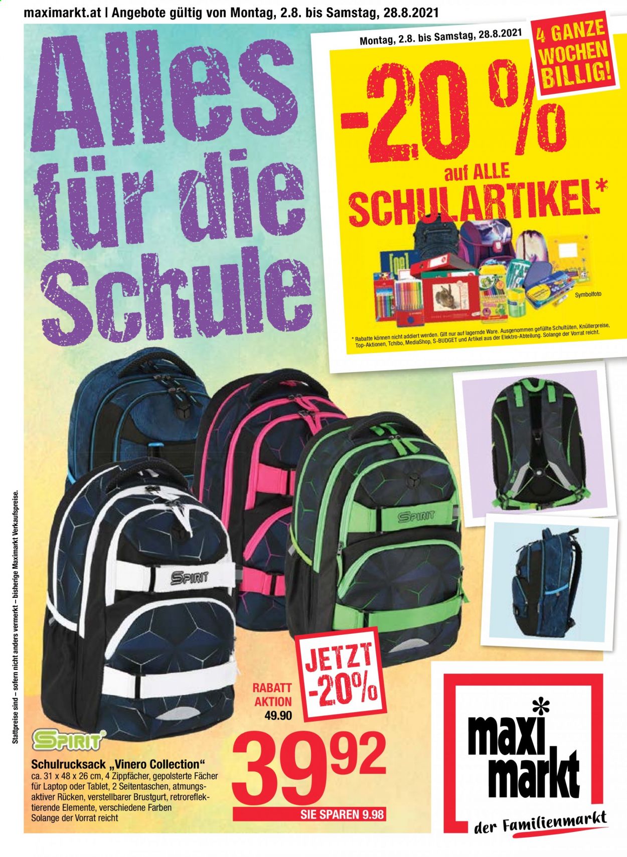 Angebote Maximarkt - 2.8.2021 - 28.8.2021. Seite 1