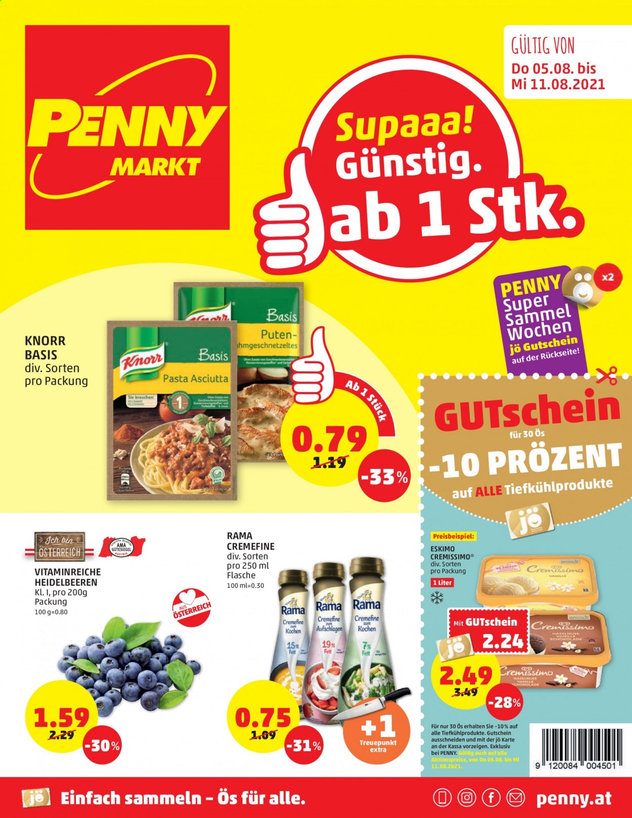 Angebote Penny - 5.8.2021 - 11.8.2021. Seite 1