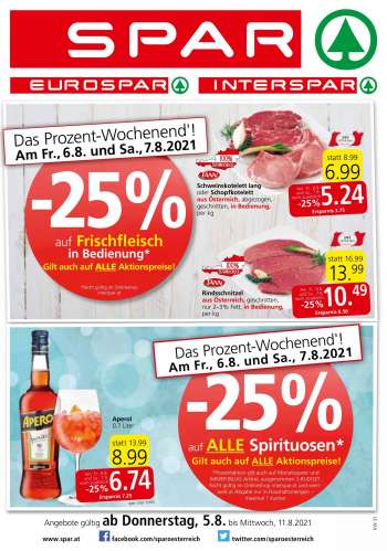 Angebote EUROSPAR - 5.8.2021 - 11.8.2021.