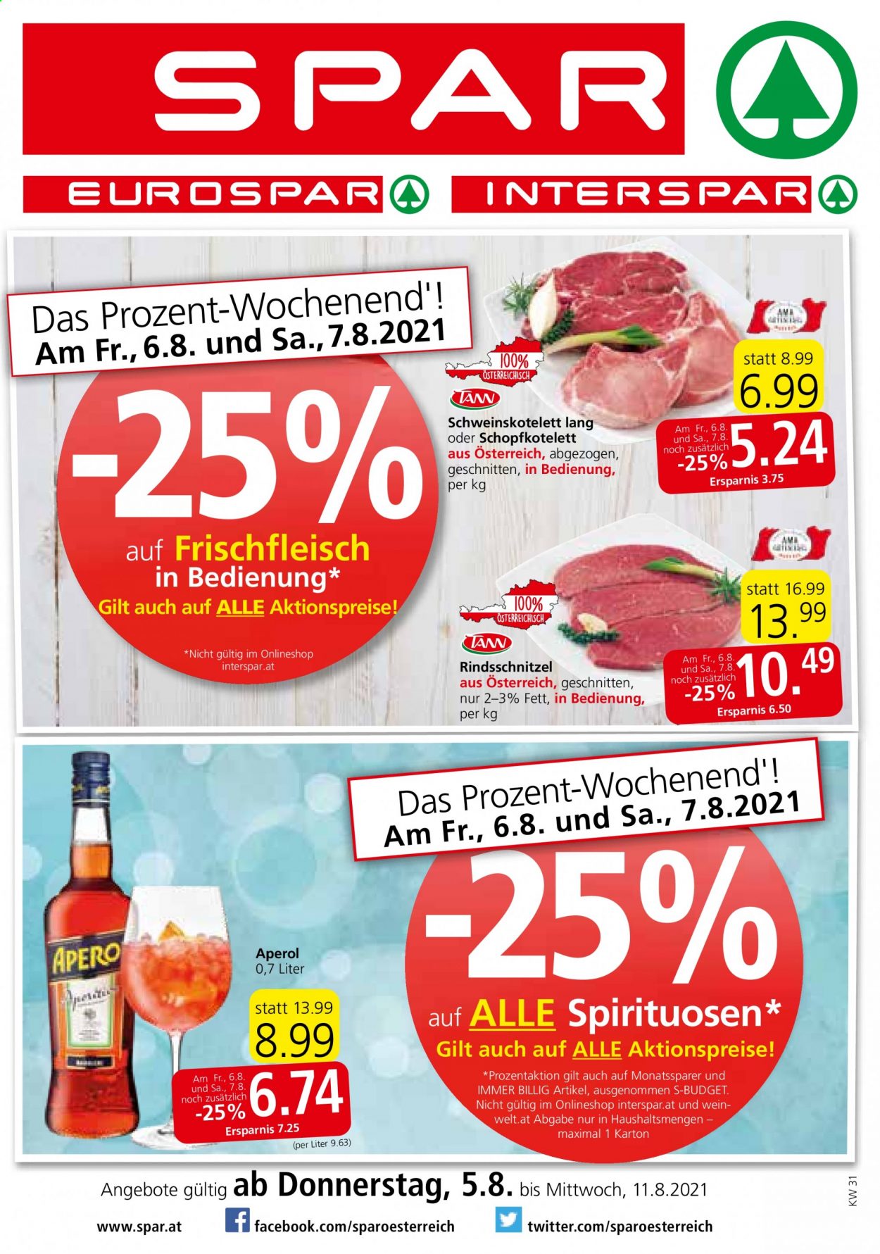 Angebote INTERSPAR - 5.8.2021 - 11.8.2021. Seite 1