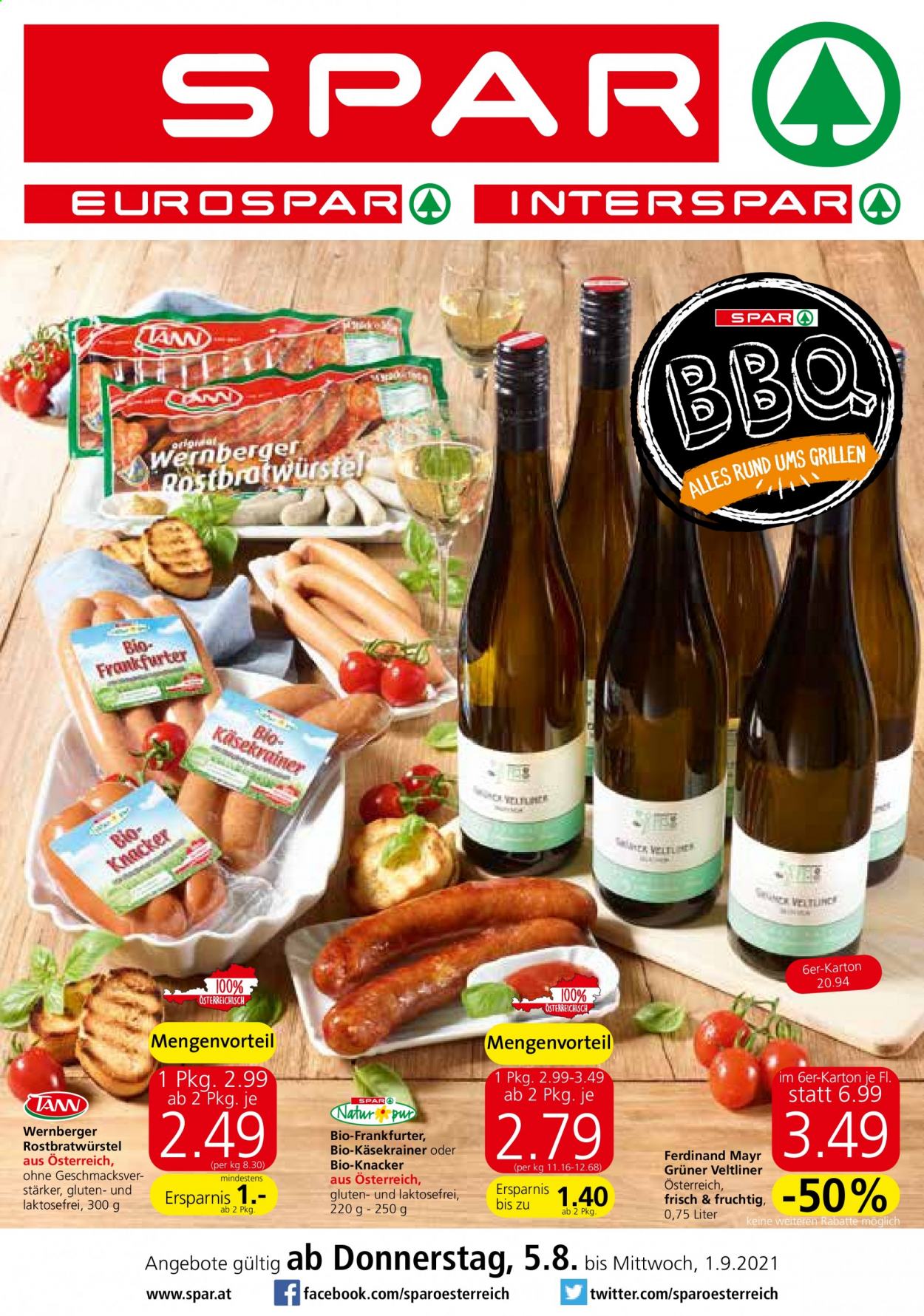 Angebote INTERSPAR - 5.8.2021 - 1.9.2021. Seite 1
