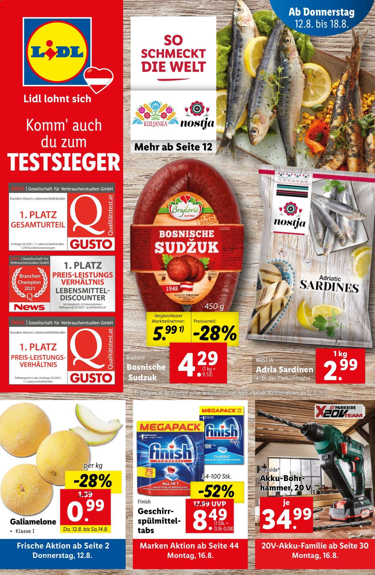 Angebote Lidl - 12.8.2021 - 18.8.2021. Seite 1