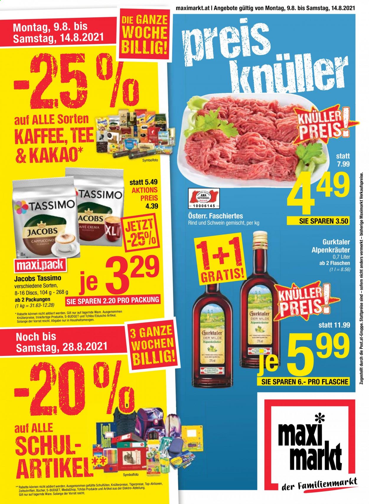 Angebote Maximarkt - 9.8.2021 - 14.8.2021. Seite 1
