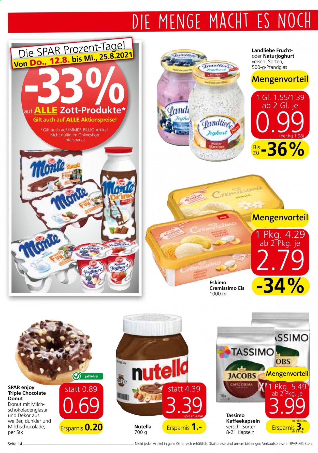 Angebote INTERSPAR - 12.8.2021 - 25.8.2021. Seite 14