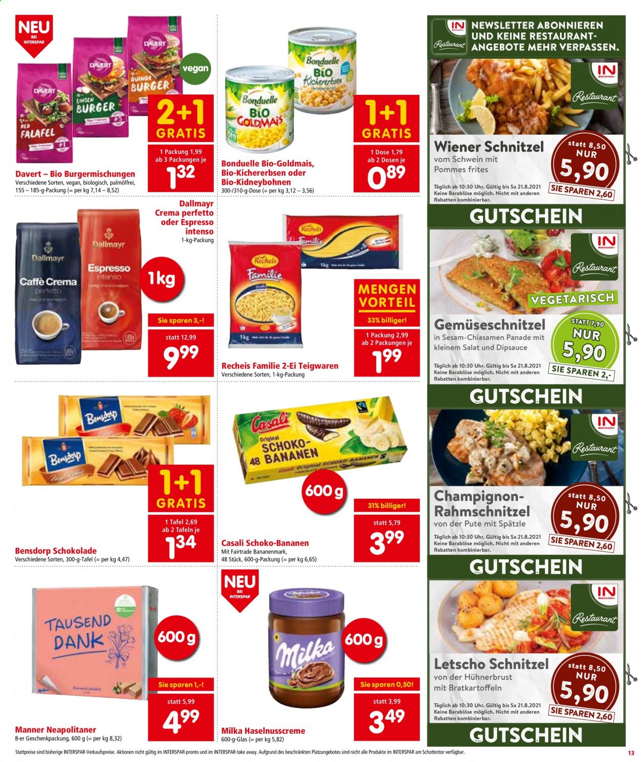 Angebote INTERSPAR - 12.8.2021 - 25.8.2021. Seite 13