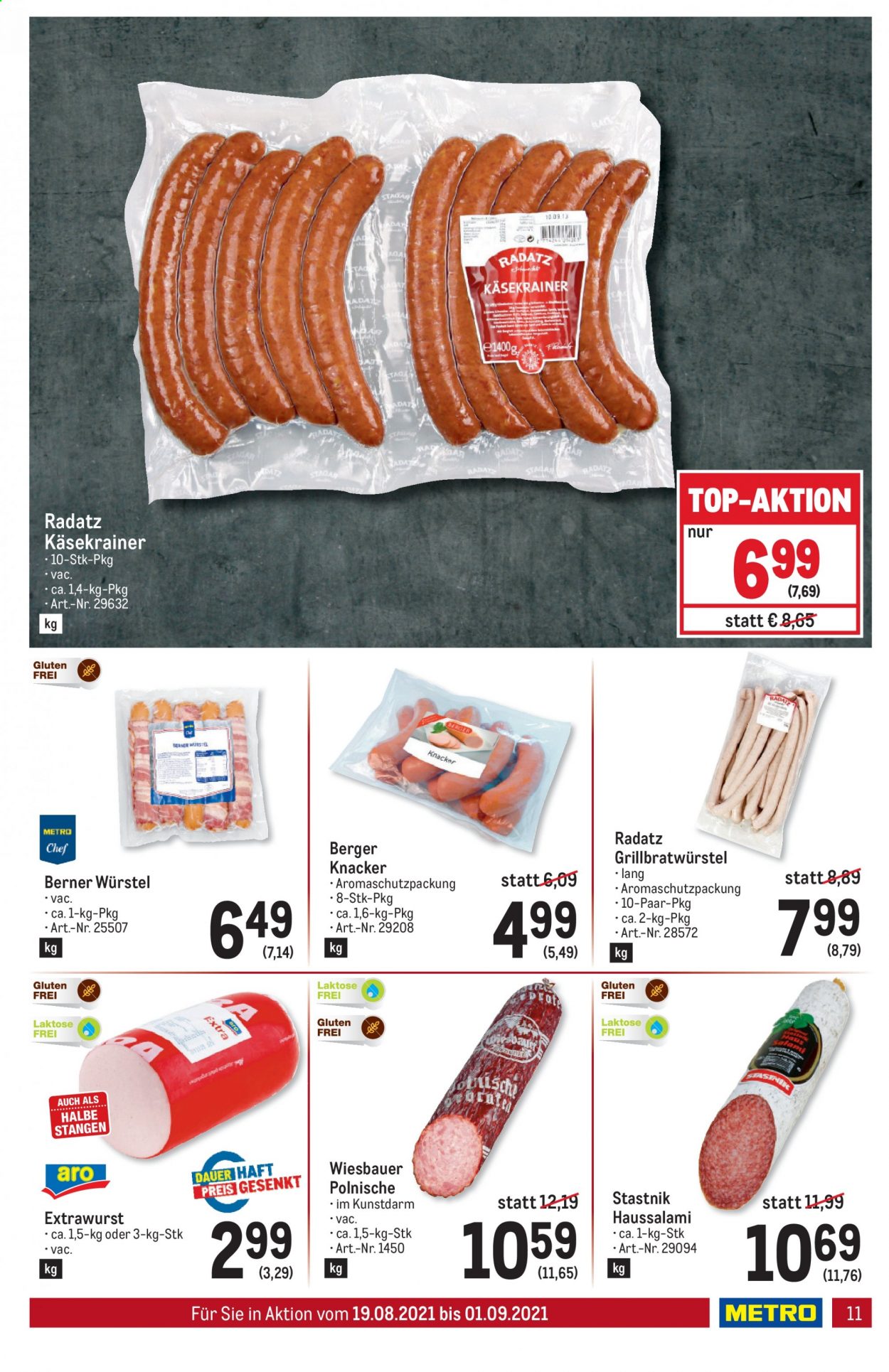 Angebote Metro - 19.8.2021 - 1.9.2021. Seite 11