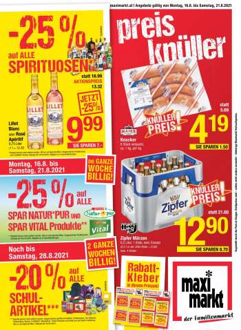 Angebote Maximarkt - 16.8.2021 - 21.8.2021.