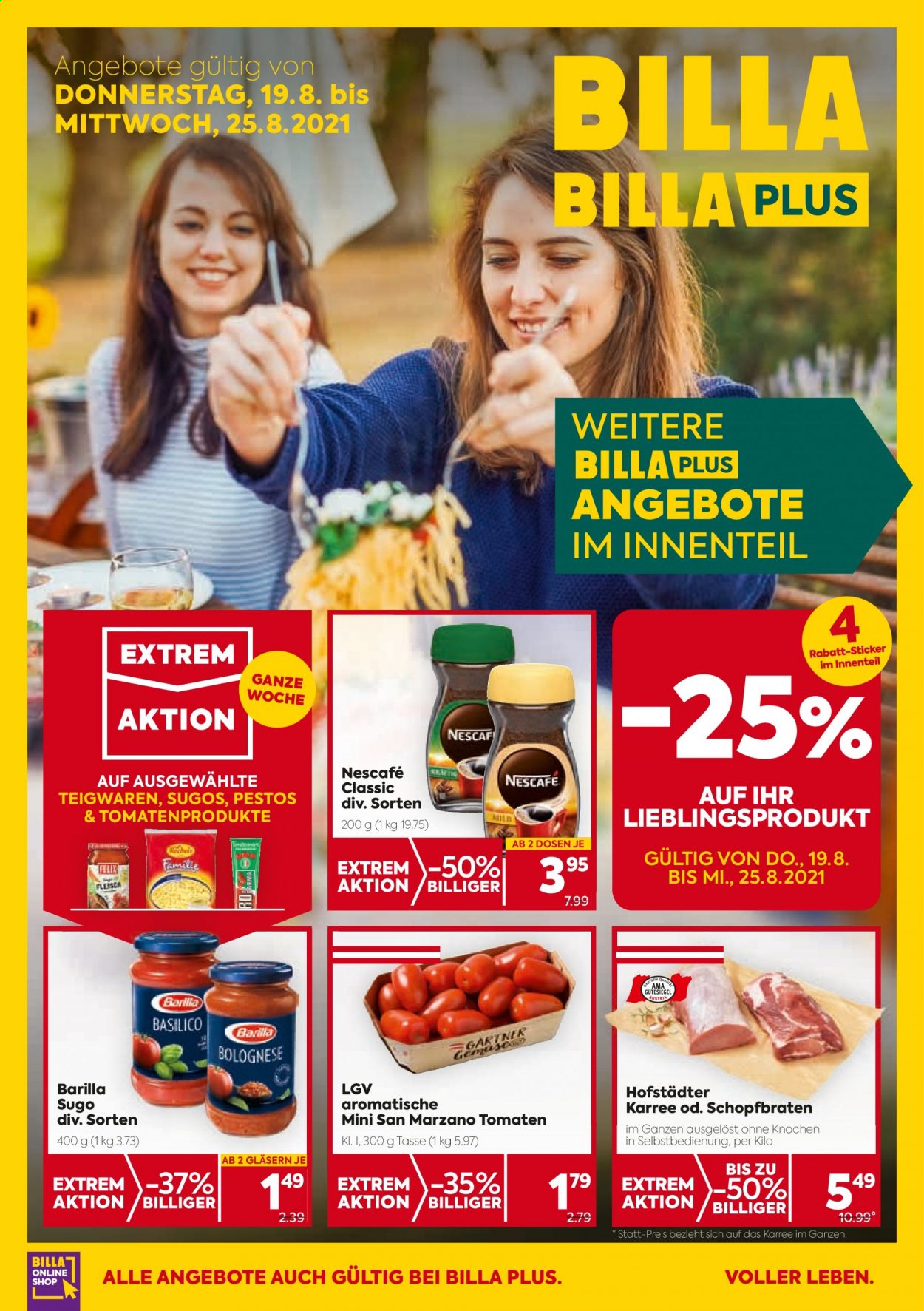Angebote Billa - 19.8.2021 - 25.8.2021. Seite 1