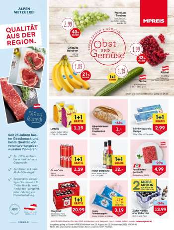 Angebote MPREIS - 23.8.2021 - 5.9.2021.