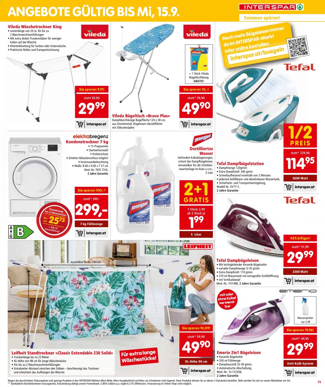 Angebote INTERSPAR - 26.8.2021 - 8.9.2021. Seite 15