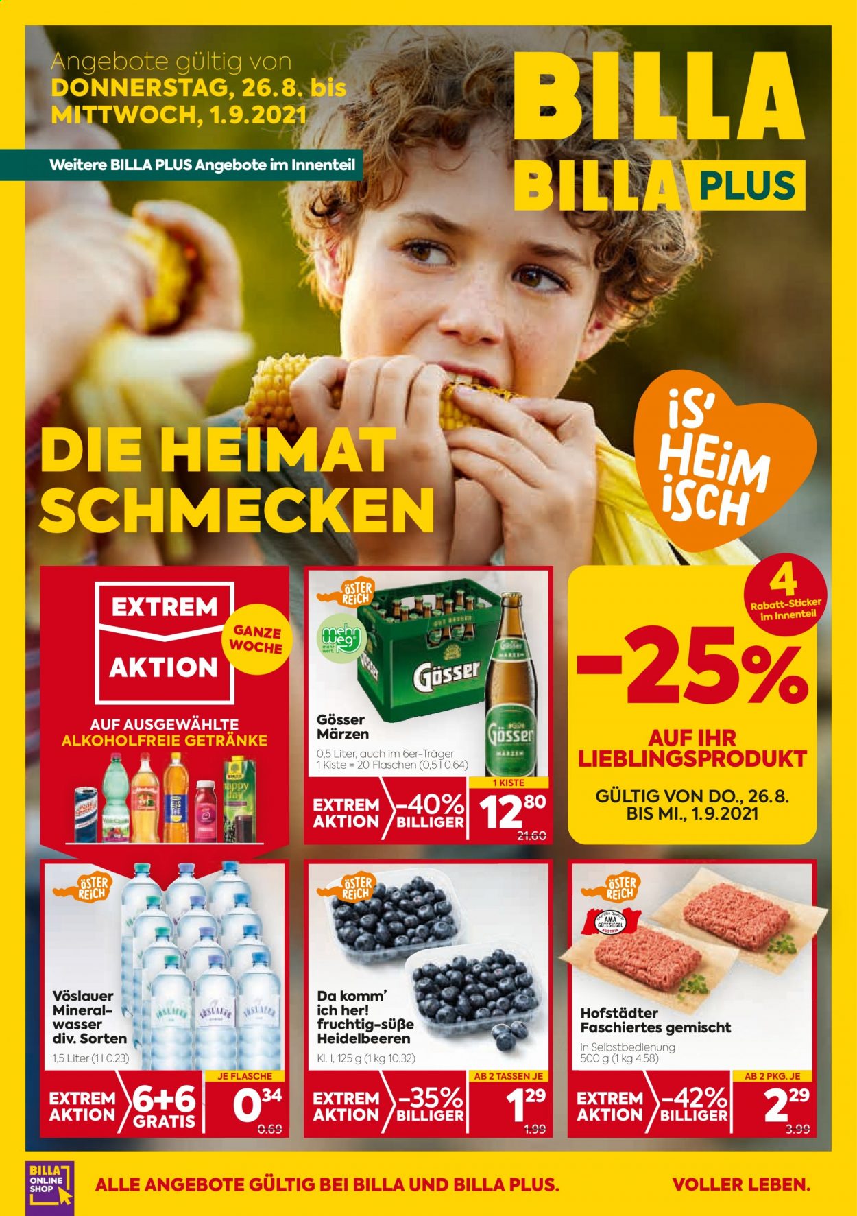 Angebote Billa - 26.8.2021 - 1.9.2021. Seite 1