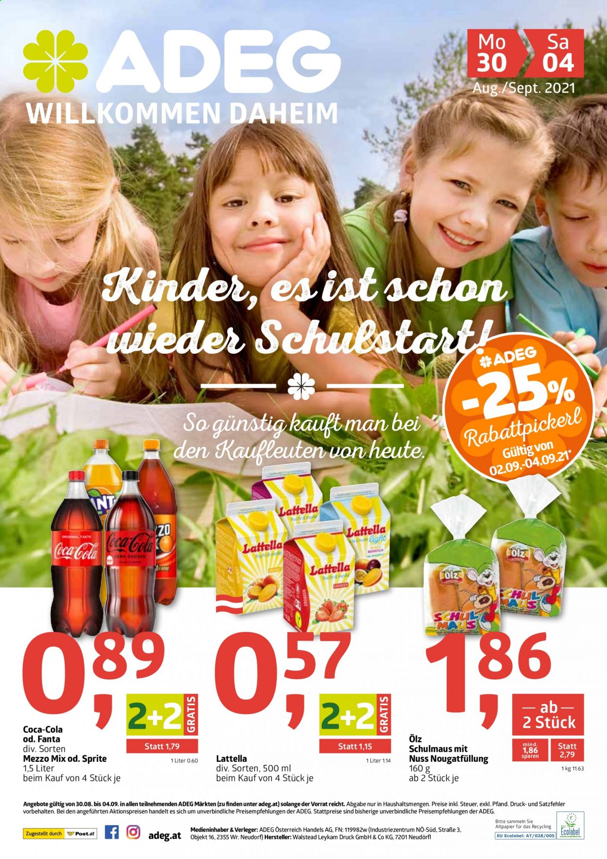Angebote ADEG - 30.8.2021 - 4.9.2021. Seite 1