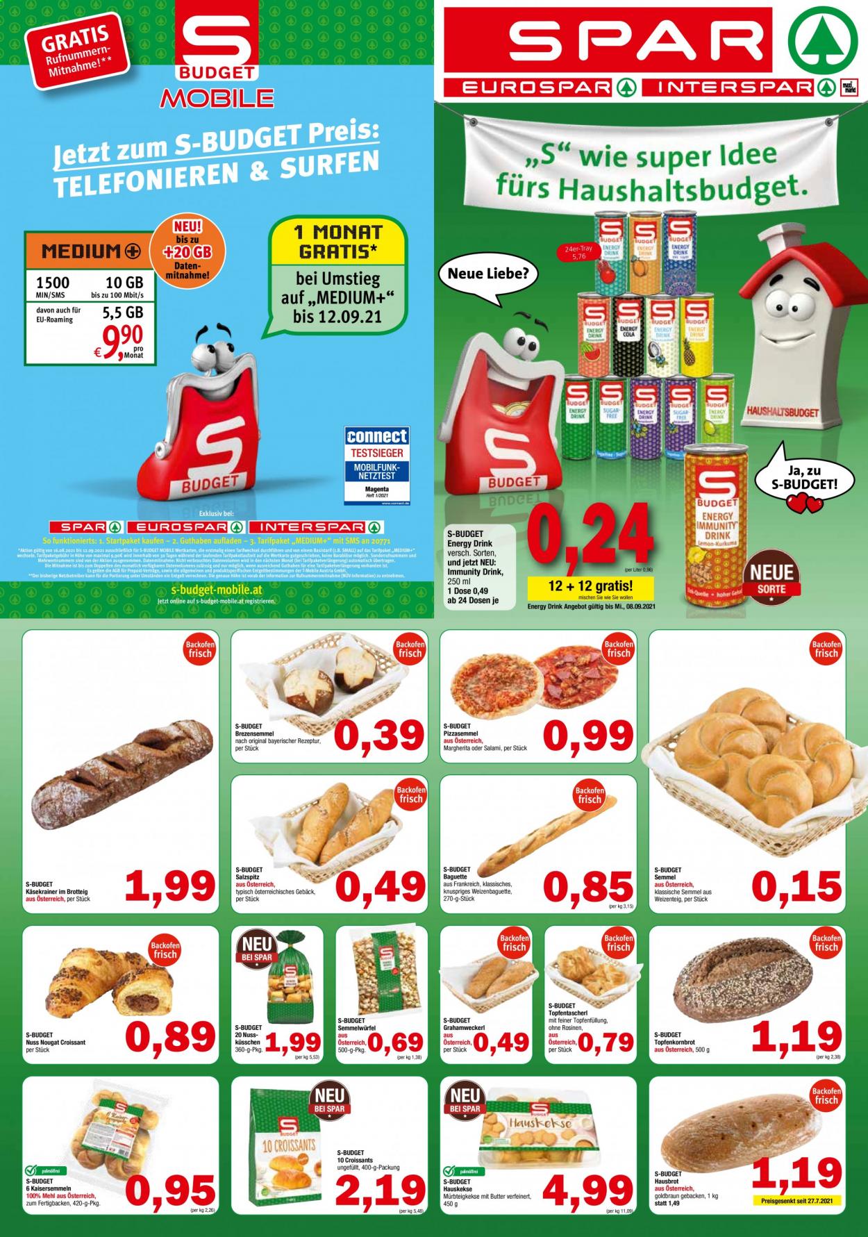 Angebote EUROSPAR - 31.8.2021 - 8.9.2021. Seite 1
