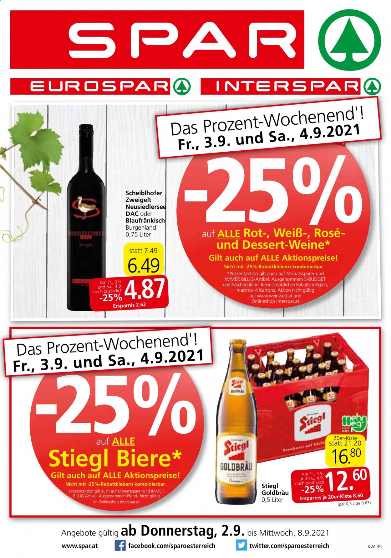 Angebote EUROSPAR - 2.9.2021 - 8.9.2021. Seite 1