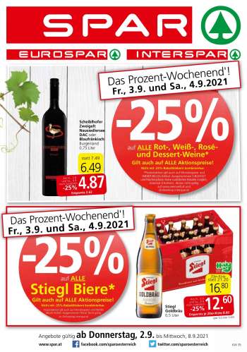 Angebote EUROSPAR - 2.9.2021 - 8.9.2021.