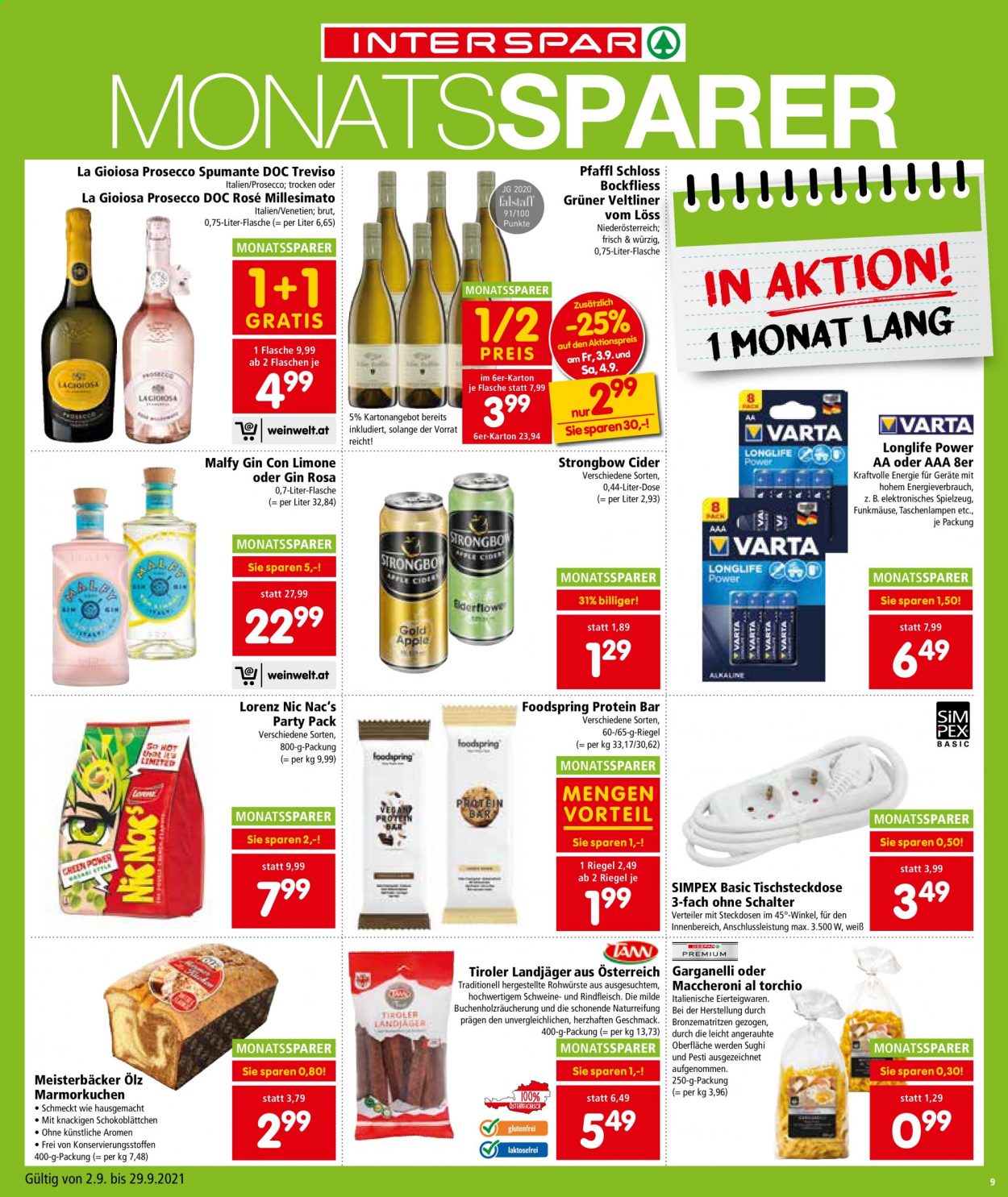 Angebote INTERSPAR - 2.9.2021 - 8.9.2021. Seite 9