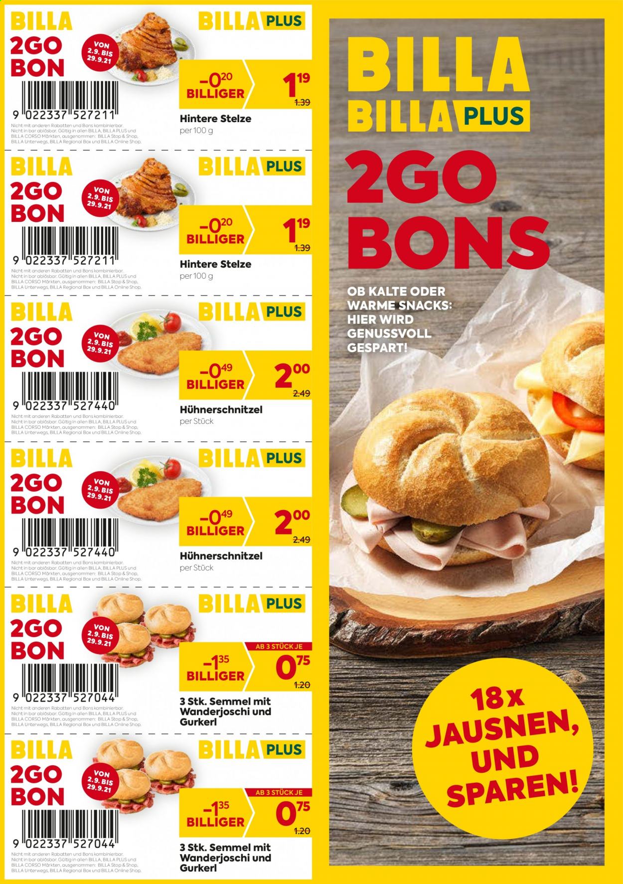 Angebote Billa - 2.9.2021 - 29.9.2021. Seite 1