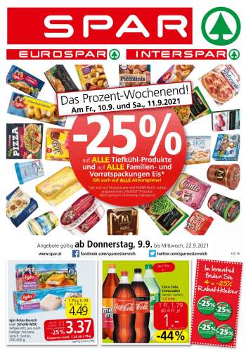 Angebote EUROSPAR - 9.9.2021 - 22.9.2021.