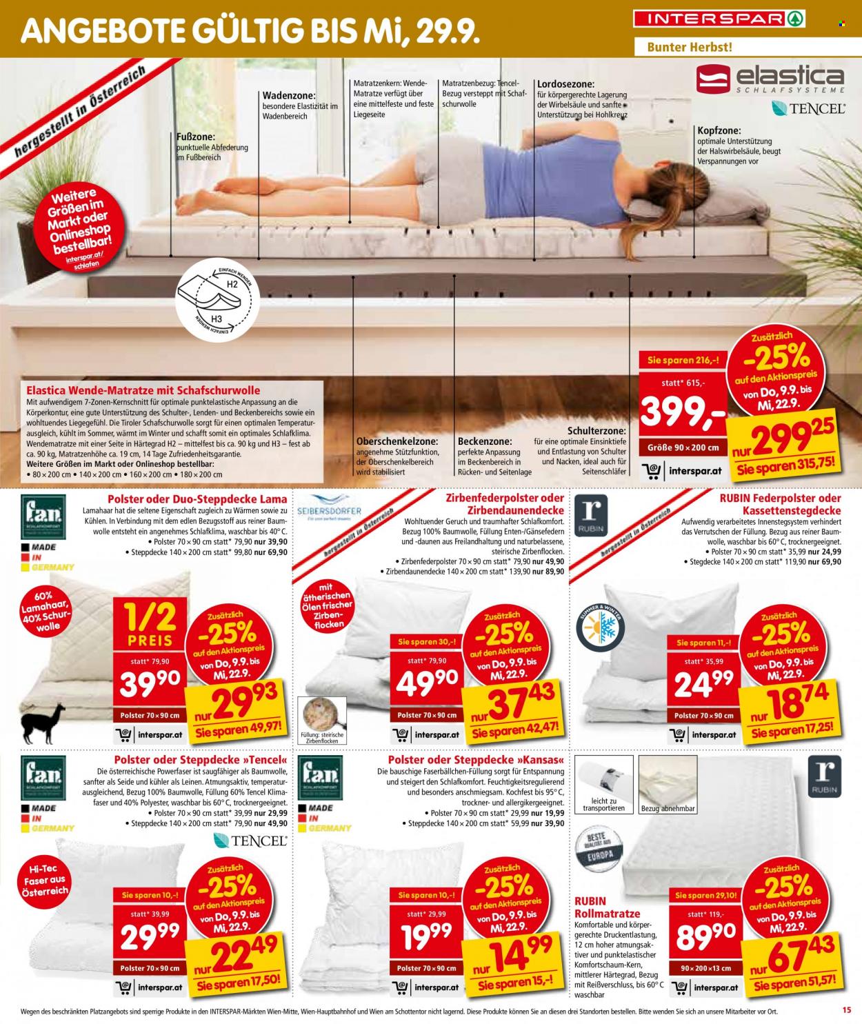 Angebote INTERSPAR - 9.9.2021 - 22.9.2021. Seite 15