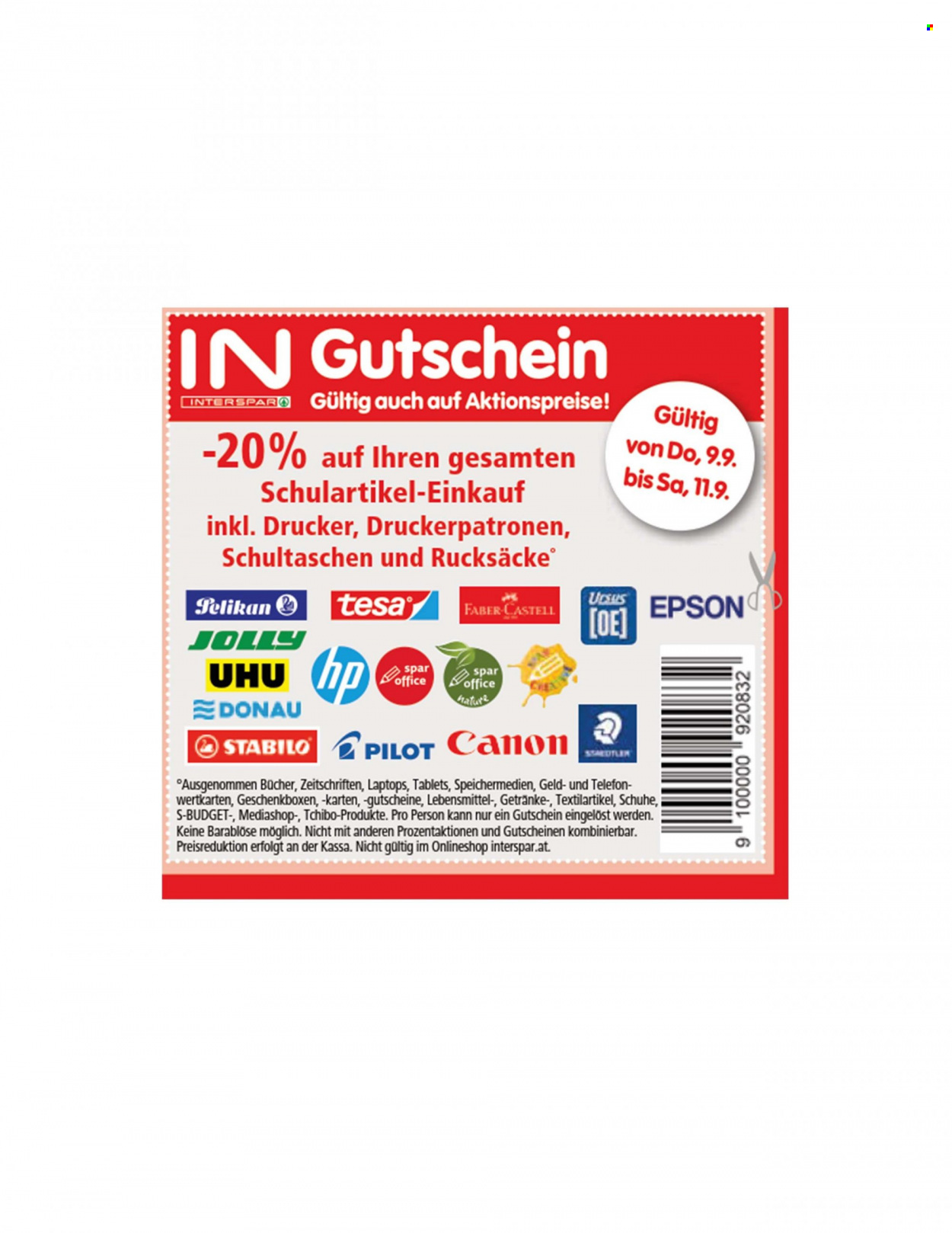 Angebote INTERSPAR - 9.9.2021 - 11.9.2021. Seite 1