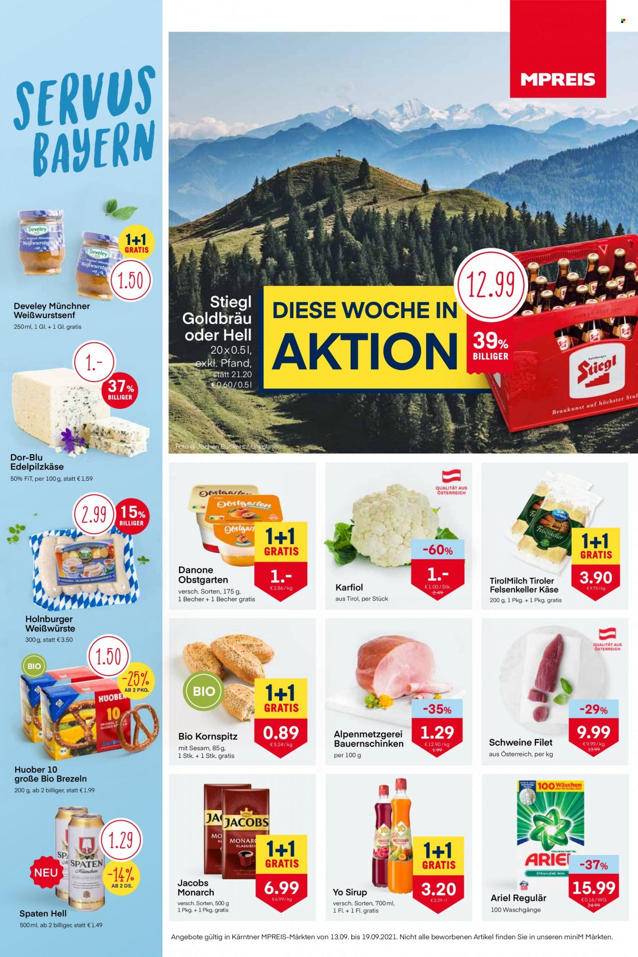 Angebote MPREIS - 13.9.2021 - 19.9.2021. Seite 1