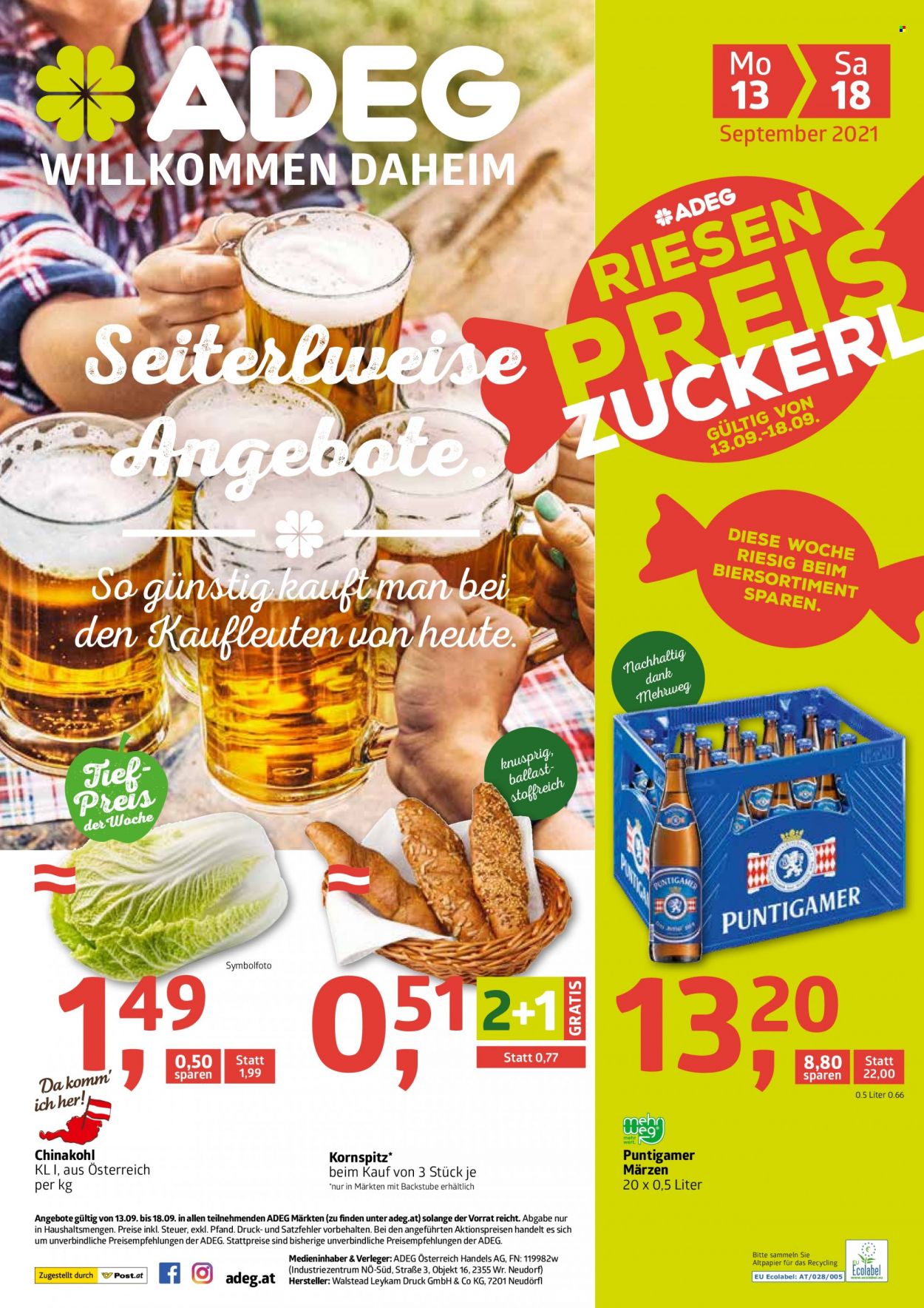 Angebote ADEG - 13.9.2021 - 18.9.2021. Seite 1