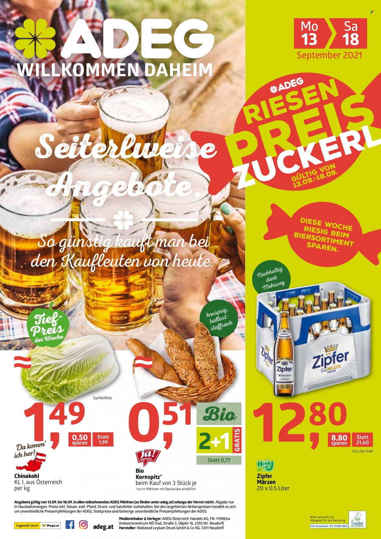 Angebote ADEG - 13.9.2021 - 18.9.2021. Seite 1