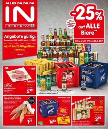 Angebote INTERSPAR - 16.9.2021 - 22.9.2021.