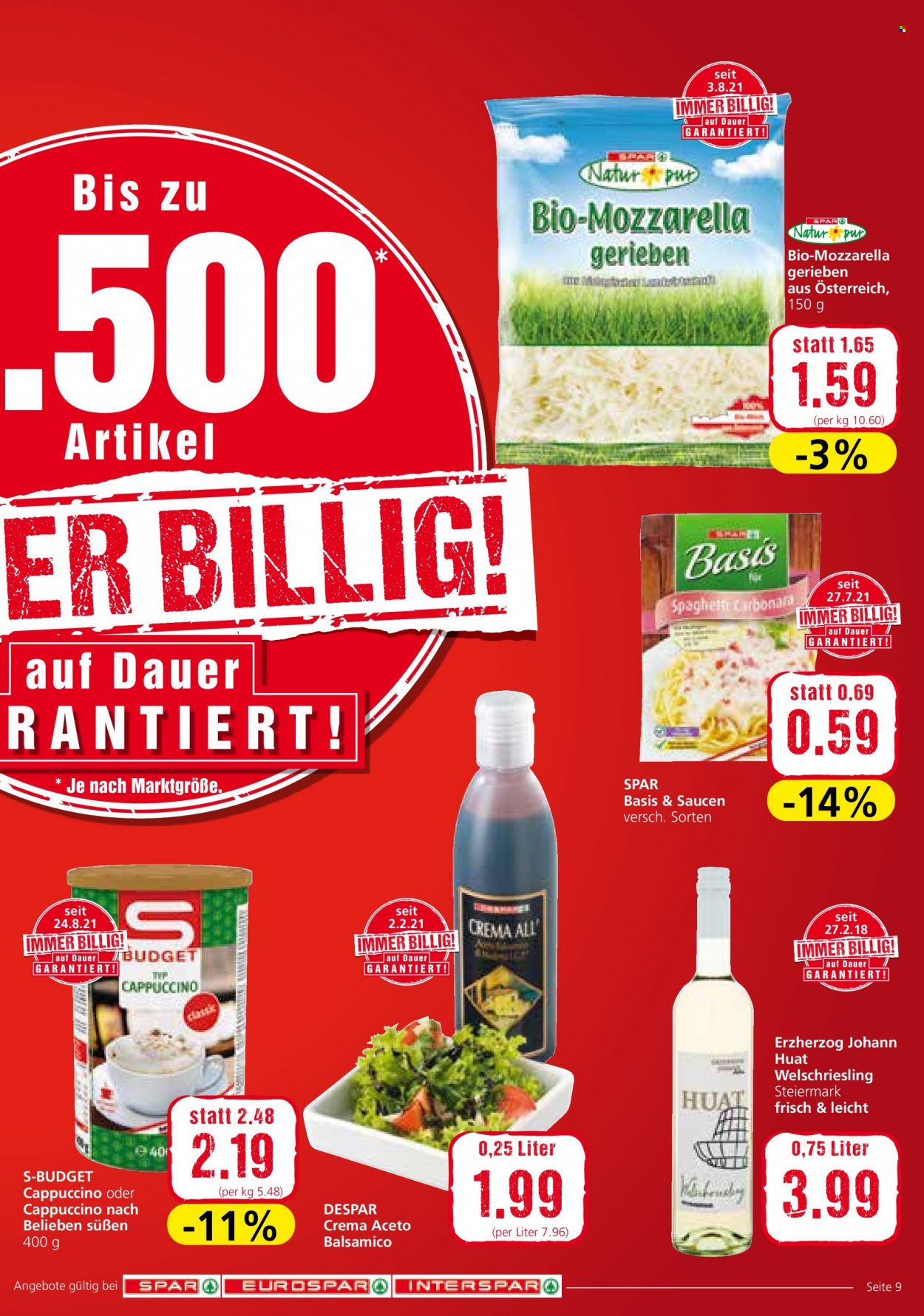 Angebote SPAR - 16.9.2021 - 22.9.2021. Seite 9