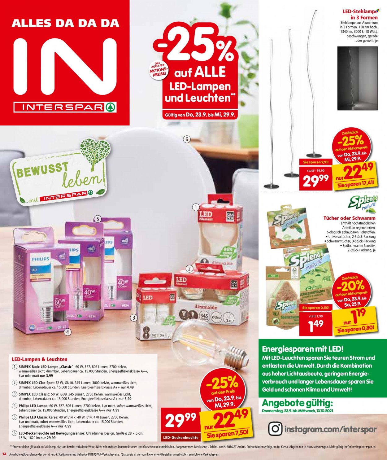 Angebote INTERSPAR - 23.9.2021 - 6.10.2021. Seite 14
