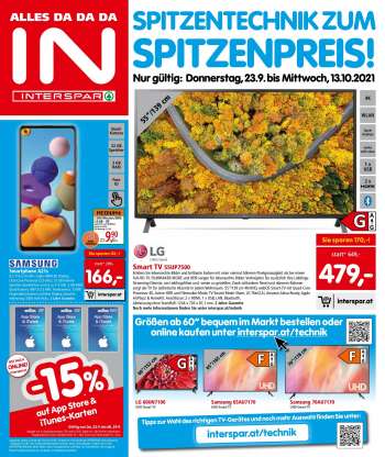 Angebote INTERSPAR - 23.9.2021 - 13.10.2021.