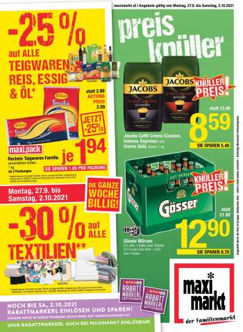 Angebote Maximarkt - 27.9.2021 - 2.10.2021.