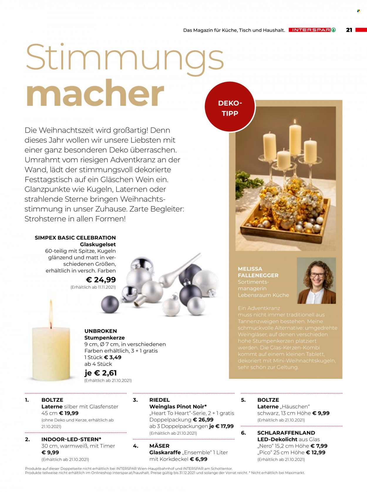 Angebote INTERSPAR - 27.9.2021 - 31.12.2021. Seite 21
