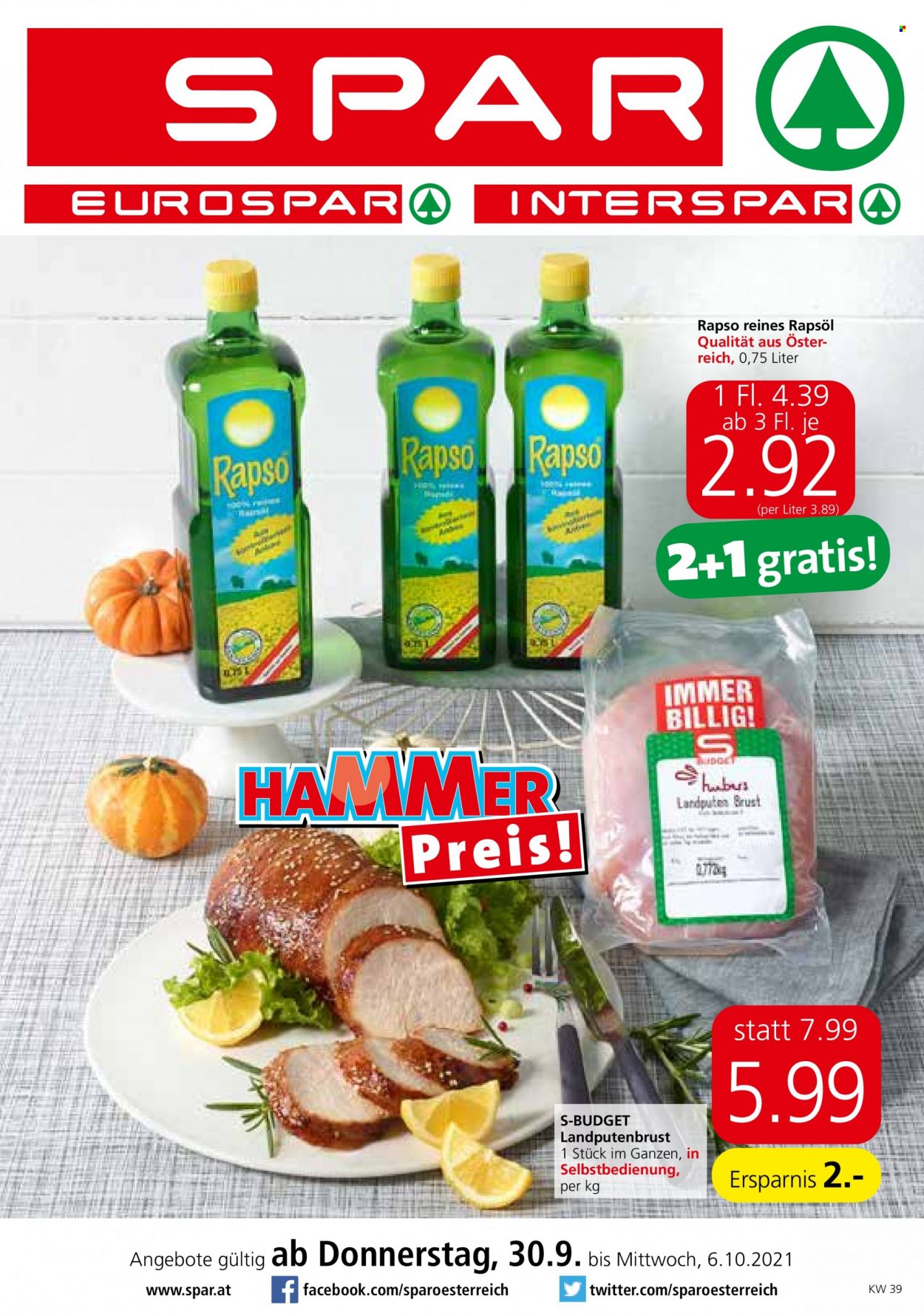 Angebote INTERSPAR - 30.9.2021 - 6.10.2021. Seite 1