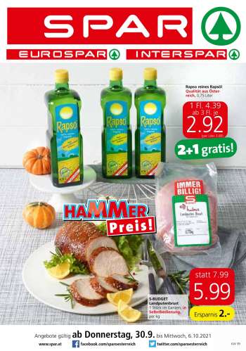 Angebote INTERSPAR - 30.9.2021 - 6.10.2021.