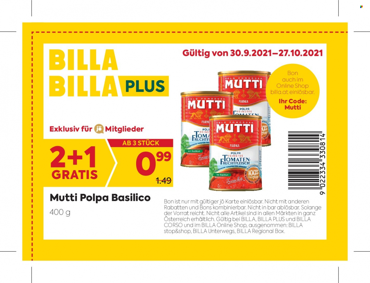 Angebote Billa - 30.9.2021 - 27.10.2021. Seite 3