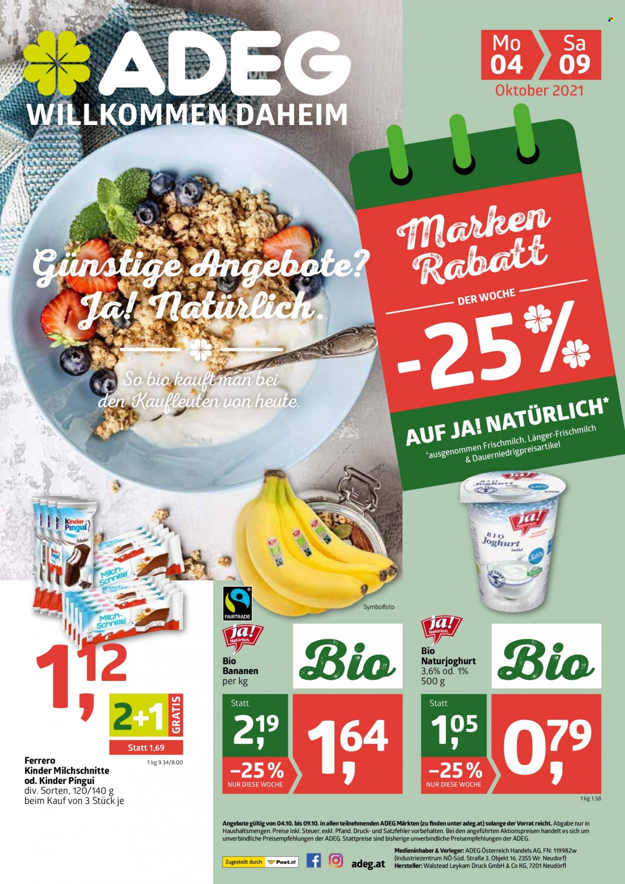 Angebote ADEG - 4.10.2021 - 9.10.2021. Seite 1
