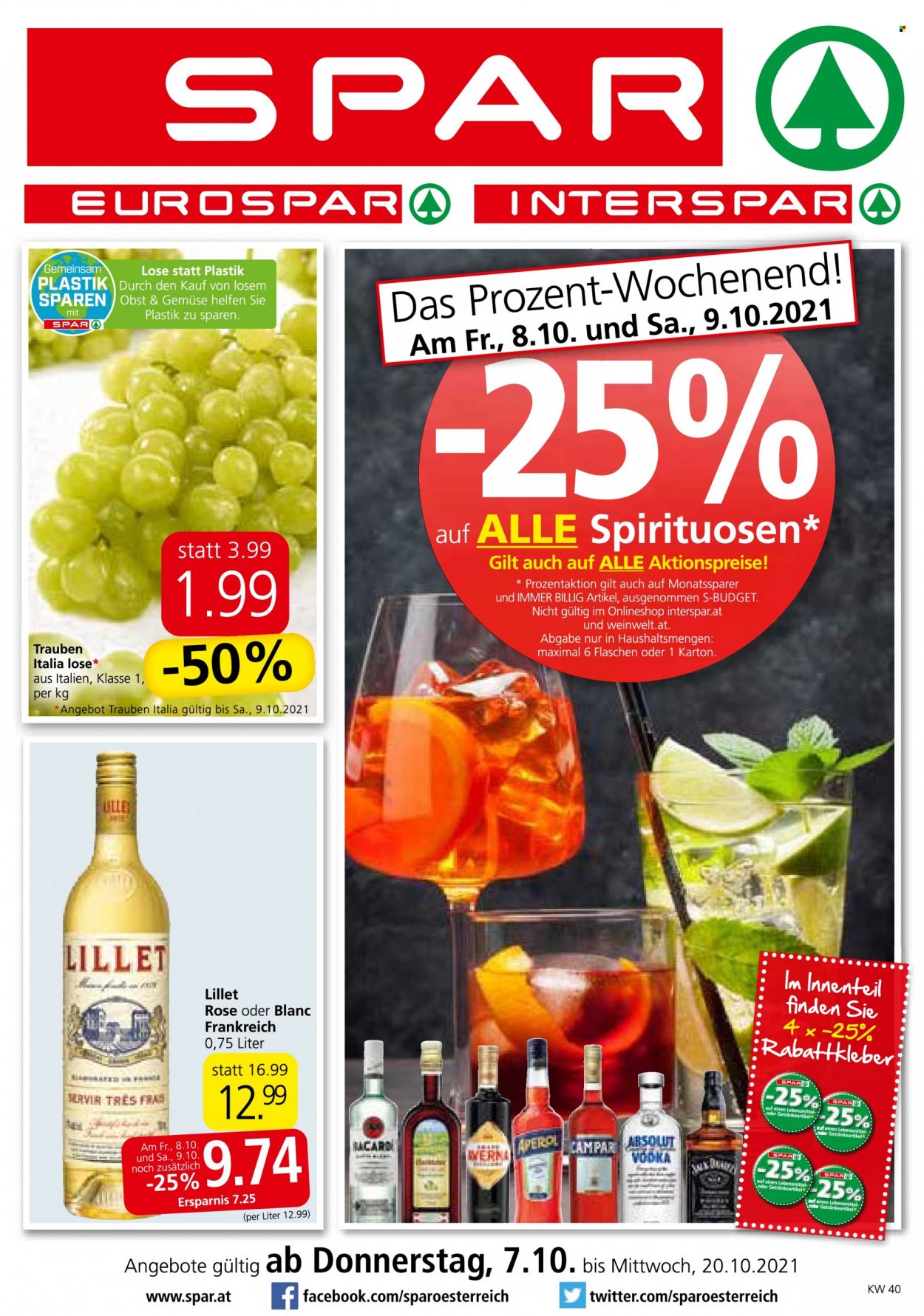 Angebote SPAR - 7.10.2021 - 20.10.2021. Seite 1