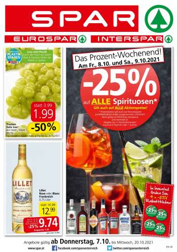 Angebote SPAR - 7.10.2021 - 20.10.2021.