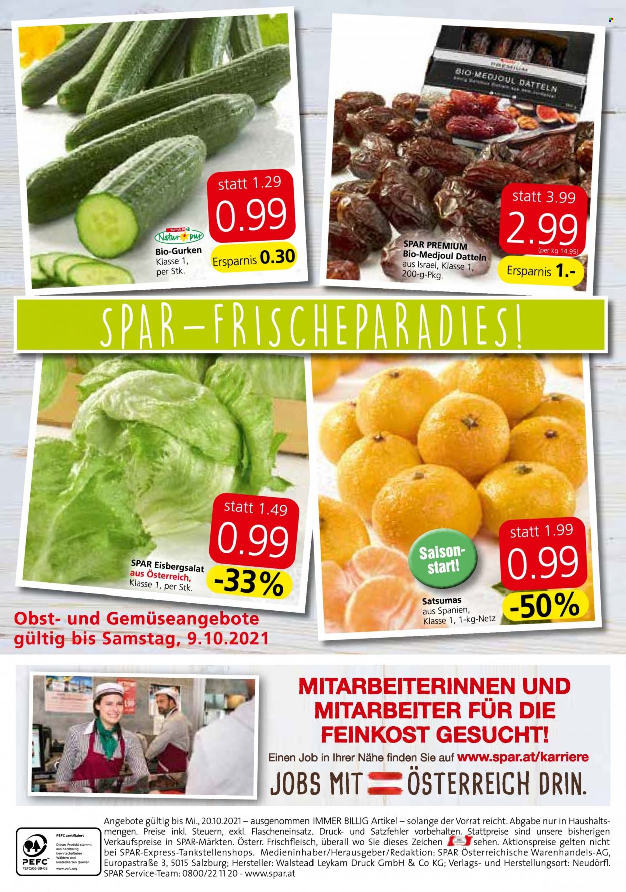 Angebote SPAR - 7.10.2021 - 20.10.2021. Seite 20