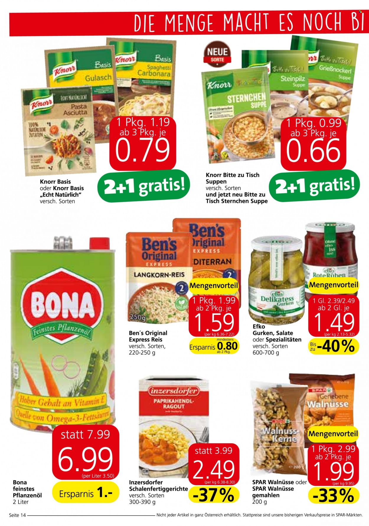 Angebote EUROSPAR - 7.10.2021 - 20.10.2021. Seite 14
