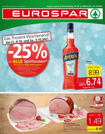 Angebote EUROSPAR - 7.10.2021 - 20.10.2021.